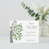 Faire part de carte de sauvegarde d'arbre vert d'a (Debout devant)