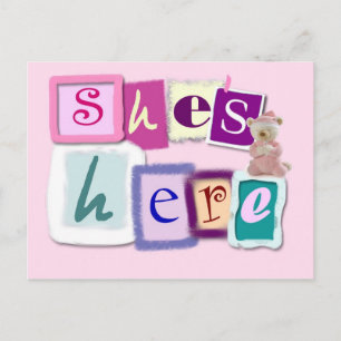 Faire-part de carte postale fille bébé