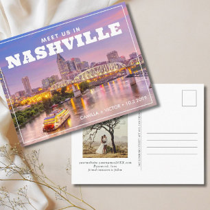 Faire-part de carte postale pour mariage à Nashvil