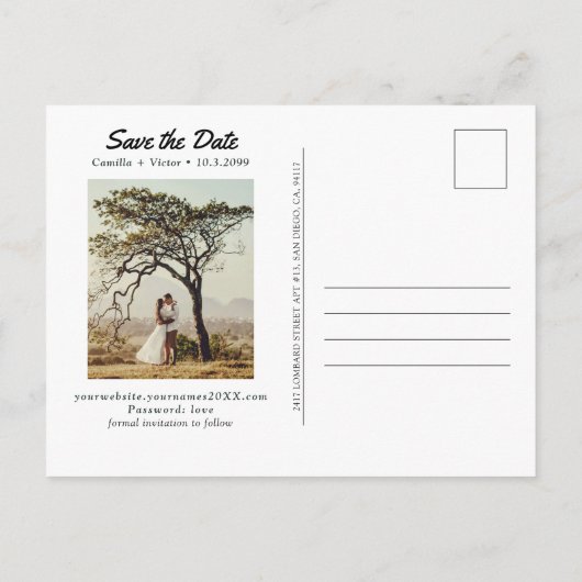 Faire-part de carte postale pour mariage à Nashvil (Dos)