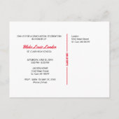 Faire-part de carte postale | Red (Dos)
