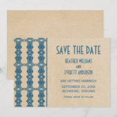 Faire-part de carton de mariage à bordure Art déco (Devant / Derrière)