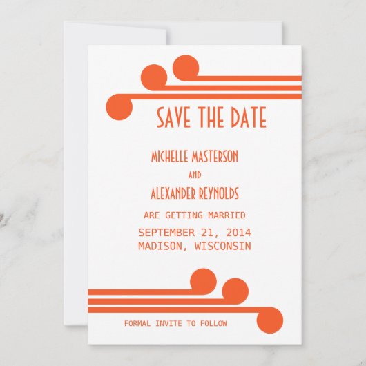 Faire-part de carton de Orange Simple Deco Chic (Devant)