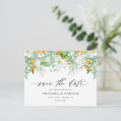 Faire-part de carton d'orchidées blanches et de ku (Debout devant)
