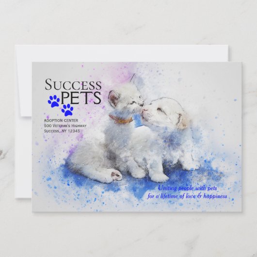 Faire-part de centre d'adoption de chaton et de (Devant)