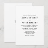 Faire-part de cérémonie de mariage simple moderne (Devant / Derrière)