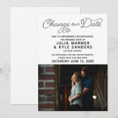 Faire-part de changement de date de mariage (Devant / Derrière)
