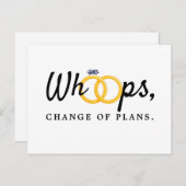 Faire-part de changement de date de mariage (Devant / Derrière)