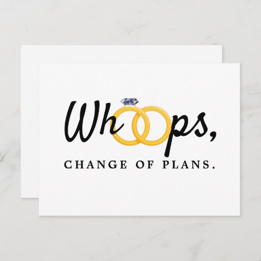 Faire-part de changement de date de mariage (Devant / Derrière)