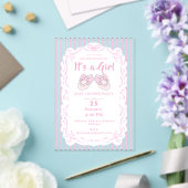 Faire-part de chaussure de bébé fille ruban arc-en (Insitu (Mariage))