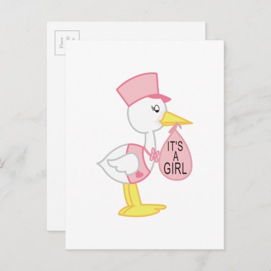 Faire-part de cigogne (Devant / Derrière)