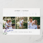 Faire-part de collage photo Silver Save The Date (Recto)