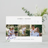 Faire-part de collage photo Silver Save The Date (Debout devant)