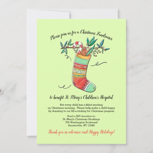 Faire-part de collecte de fonds de Noël (Devant)