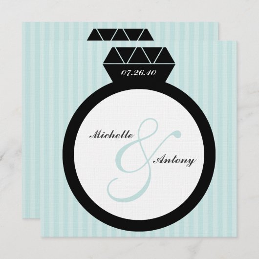 Faire-part de commande de bague de fiançailles (Devant / Derrière)