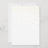 Faire-part de Confettis Blancs et Dorés pour une F (Dos)