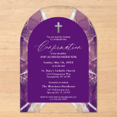 Faire-part de Confirmation Moderne Agate Argent Vi (Recto)
