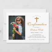 Faire-part de Confirmation pour filles avec photo (Devant)