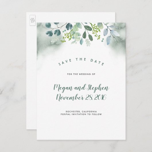 Faire-part de conservation de la verdure à l'aquar (Devant / Derrière)