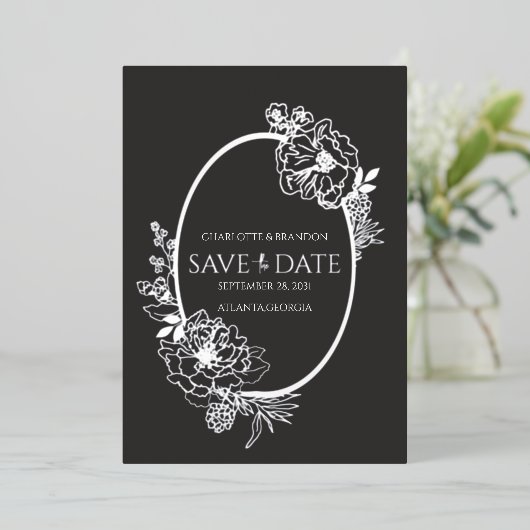 Faire-part de conservation de l'esquisse florale m (Debout devant)