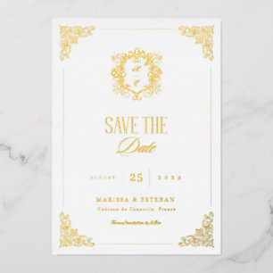 Faire-part de conservation de luxe avec monogramme