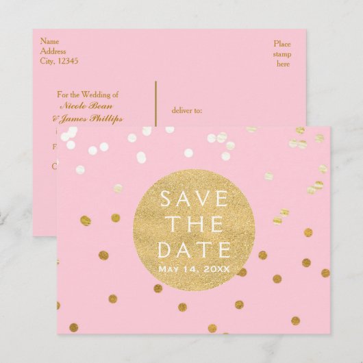 Faire-part de conservation points de confettis bri (Devant / Derrière)