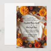 Faire-part de Couronne de Mariée d'Automne (Devant / Derrière)