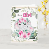 Faire-part de couronne de naissance d'une petite f (Fleur jaune)