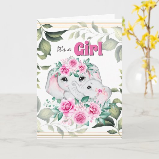 Faire-part de couronne de naissance d'une petite f (Fleur jaune)