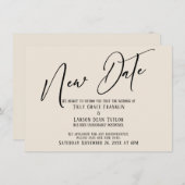 Faire-part de Crème de Nouvelle Date d'Écriture Él (Devant / Derrière)