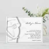 Faire-part de croquis pour bébé du ventre maternel (Debout devant)