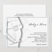 Faire-part de croquis pour bébé du ventre maternel (Devant / Derrière)