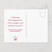 Faire-part de date à retenir pour 80e anniversaire (Dos)
