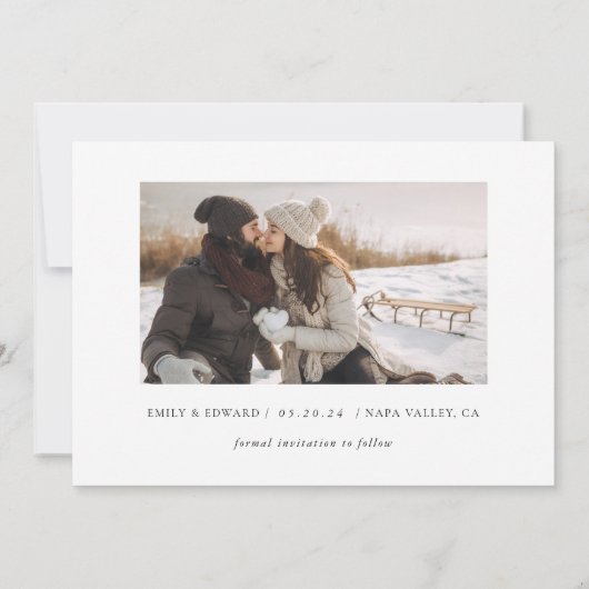 Faire-Part de Date à Sauvegarder avec Feuillage Él (Dos)