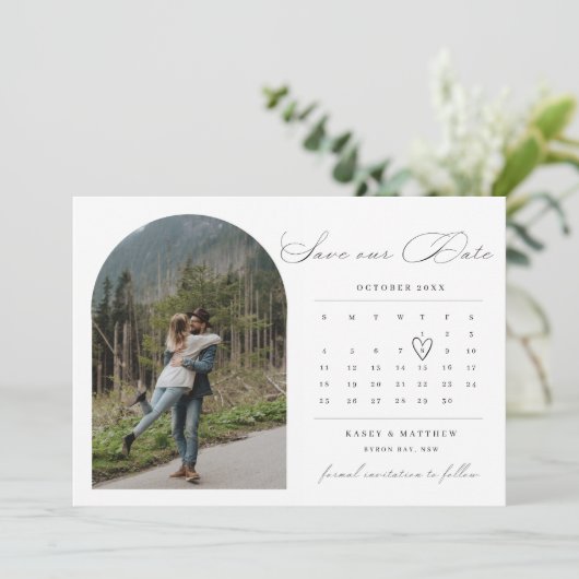 Faire-part de Date à Sauvegarder calendrier Arch (Debout devant)