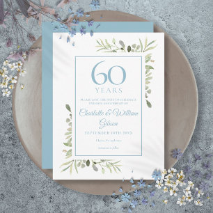 Faire-part de date anniversaire aquarelle florale