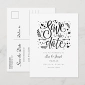 Faire-part de date de mariage à conserver Black an (Devant / Derrière)