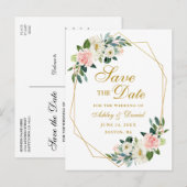 Faire-part de date de mariage à encadrer floral ro (Devant / Derrière)