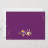 Faire-part de date de mariage à fleurs violettes e (Dos)