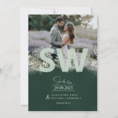 Faire-part de date de mariage à la botanique inspi (Devant)