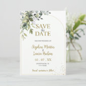 Faire-Part de Date de Mariage à l'Aquarelle de Ver (Debout devant)