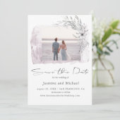 Faire-part de date de mariage à l'aquarelle minima (Debout devant)