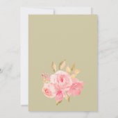 Faire-part de date de mariage à l'aquarelle rose p (Dos)