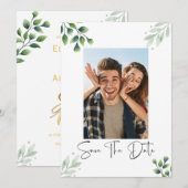 Faire-part de date de mariage à photo de verdure (Devant / Derrière)