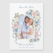 Faire-part de date de mariage avec arche florale à (Devant)