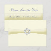 Faire-part de date de mariage avec broche Diamant (Devant / Derrière)