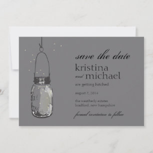 Faire-part de date de mariage avec des lucioles et