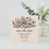 Faire-Part de Date de Mariage avec Eau-Forte de Ch (Debout devant)