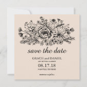 Faire-Part de Date de Mariage avec Eau-Forte de Ch (Devant)
