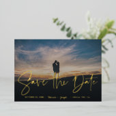 Faire-part de date de mariage avec écriture manusc (Debout devant)
